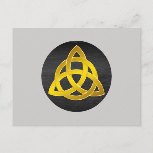 Celtic Trinity Knot Black Waterverf Gold Briefkaart (Voorkant)