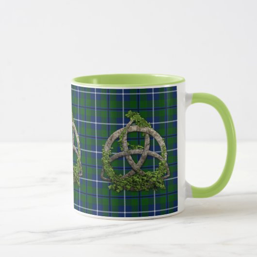 Celtic Trinity Knot en Clan Douglas Tartan Mok (Rechts)
