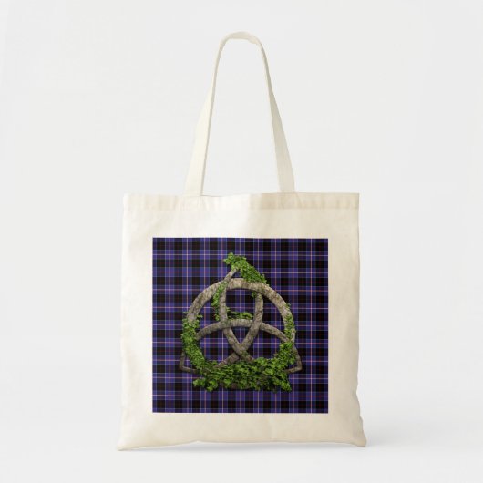 Celtic Trinity Knot en Clan Dunlap Tartan Tote Bag (Voorkant)