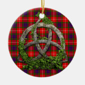 Celtic Trinity Knot en Clan Fraser Tartan Keramisch Ornament (Voorkant)