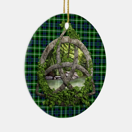 Celtic Trinity Knot en Clan Graham Tartan Keramisch Ornament (Rechts)