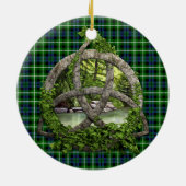 Celtic Trinity Knot en Clan Graham Tartan Keramisch Ornament (Achterkant)