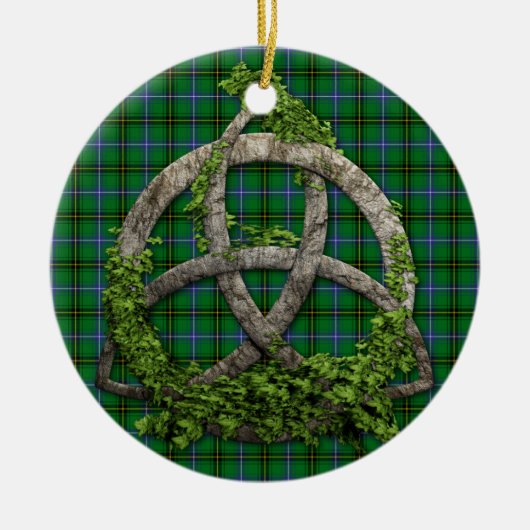 Celtic Trinity Knot en Clan Henderson Tartan Keramisch Ornament (Voorkant)