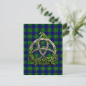 Celtic Trinity Knot en CLAN Johnston Tartan Briefkaart (Staand voorkant)