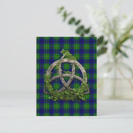 Celtic Trinity Knot en CLAN Johnston Tartan Briefkaart (Staand voorkant)