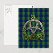 Celtic Trinity Knot en CLAN Johnston Tartan Briefkaart (Voorkant / Achterkant)