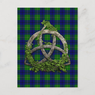 Celtic Trinity Knot en CLAN Johnston Tartan Briefkaart
