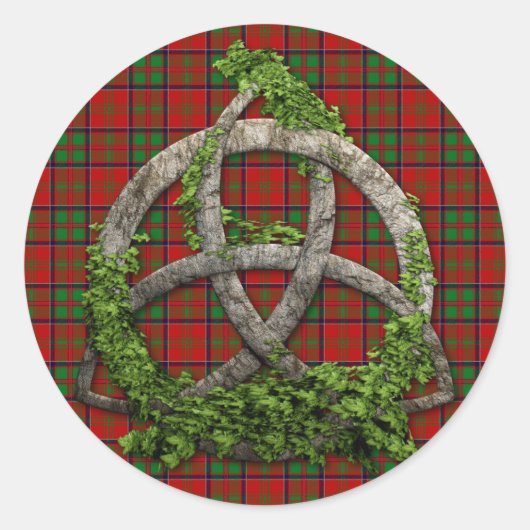 Celtic Trinity Knot en Clan MacDonald van Glencoe Ronde Sticker (Voorkant)