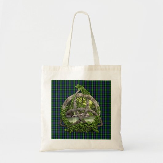 Celtic Trinity Knot en Clan MacKenzie Tartan Tote Bag (Voorkant)