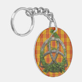 Celtic Trinity Knot en Clan MacMillan Tartan Sleutelhanger (Voorkant Links)