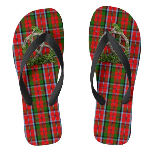 Celtic Trinity Knot en Clan MacNaughton Tartan Teenslippers (Voetbed)