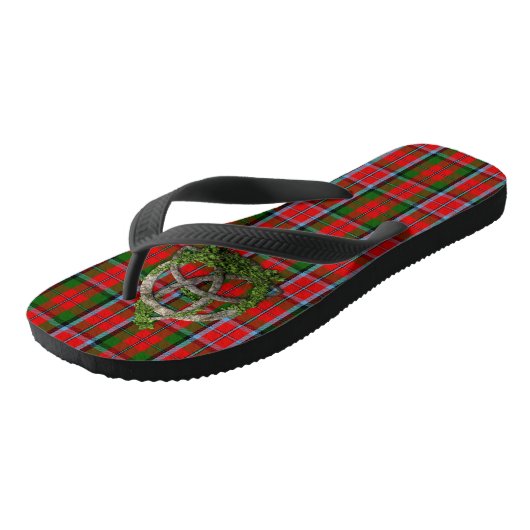 Celtic Trinity Knot en Clan MacNaughton Tartan Teenslippers (Schuin)