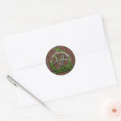 Celtic Trinity Knot en Clan MacPherson Tartan Ronde Sticker (Envelop)
