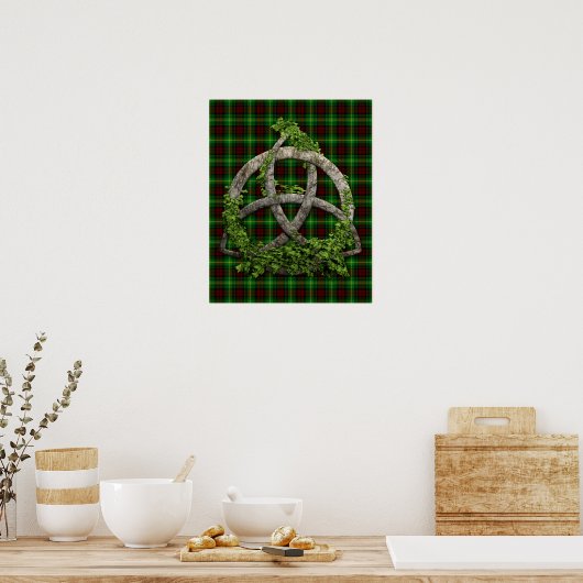 Celtic Trinity Knot en Clan Martin Tartan Poster (Keuken)