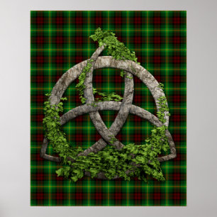 Celtic Trinity Knot en Clan Martin Tartan Poster