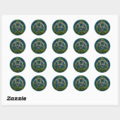 Celtic Trinity Knot en Clan Miller Tartan Ronde Sticker (Vel)
