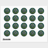 Celtic Trinity Knot en Clan Morrison Tartan Ronde Sticker (Vel)