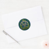 Celtic Trinity Knot en Clan Morrison Tartan Ronde Sticker (Envelop)