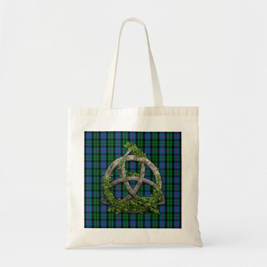 Celtic Trinity Knot en Clan Morrison Tartan Tote Bag (Voorkant)