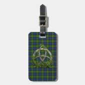 Celtic Trinity Knot en Clan Muir Tartan Bagagelabel (Voorkant verticaal)