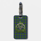 Celtic Trinity Knot en Clan Muir Tartan Bagagelabel (Achterkant verticaal)