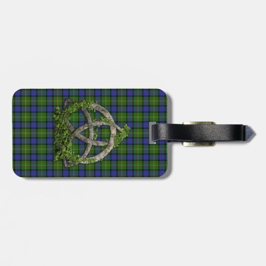 Celtic Trinity Knot en Clan Muir Tartan Bagagelabel (Achterkant horizontaal)