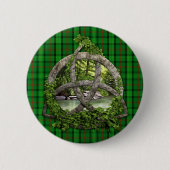Celtic Trinity Knot en Clan Ross Tartan Ronde Button 5,7 Cm (Voorkant)