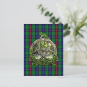 Celtic Trinity Knot en Clan Shaw Tartan Briefkaart (Staand voorkant)