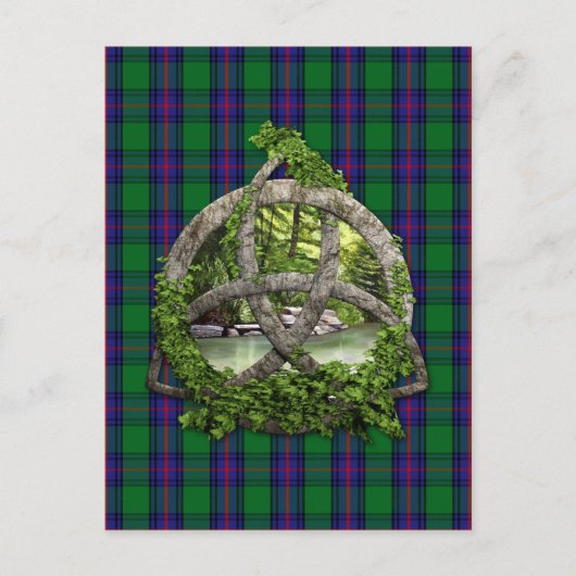 Celtic Trinity Knot en Clan Shaw Tartan Briefkaart (Voorkant)