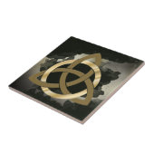 Celtic Trinity Knot Golden Circled Vintage Black Tegeltje (Zijkant)