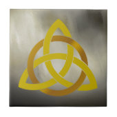 Celtic Trinity Knot Golden Circled Vintage Tegeltje (Voorkant)