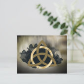 Celtic Trinity Knot Golden Waterverf Briefkaart (Staand voorkant)