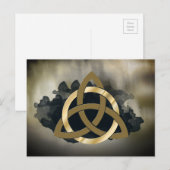 Celtic Trinity Knot Golden Waterverf Briefkaart (Voorkant / Achterkant)