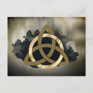 Celtic Trinity Knot Golden Waterverf Briefkaart