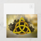 Celtic Trinity Knot Golden Waterverf Briefkaart (Voorkant / Achterkant)
