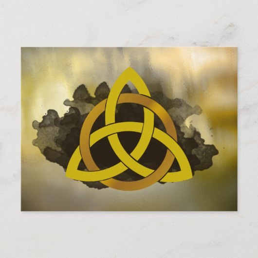 Celtic Trinity Knot Golden Waterverf Briefkaart (Voorkant)