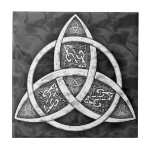Celtic Trinity Knot in Grays & Black Ceramic Tile Tegeltje