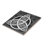 Celtic Trinity Knot in Grays & Black Ceramic Tile Tegeltje (Zijkant)