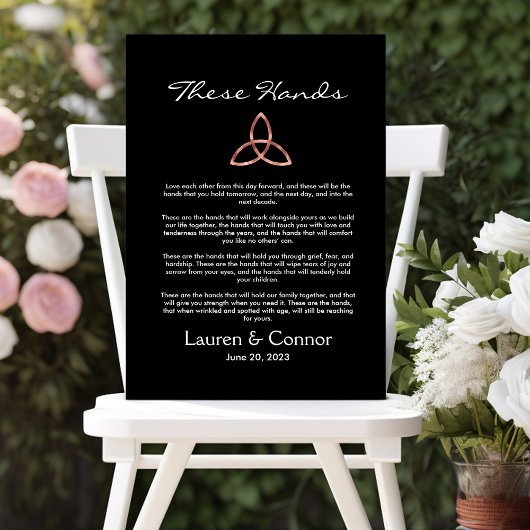 Celtic Trinity Knot Irish Wedding Vows Handfasting Canvas Afdruk