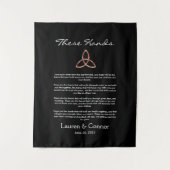 Celtic Trinity Knot Irish Wedding Vows Handfasting Wandkleed (Voorkant)