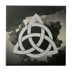 Celtic Trinity Knot Metal Circled Vintage Black Tegeltje
