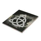 Celtic Trinity Knot Metal Circled Vintage Black Tegeltje (Zijkant)