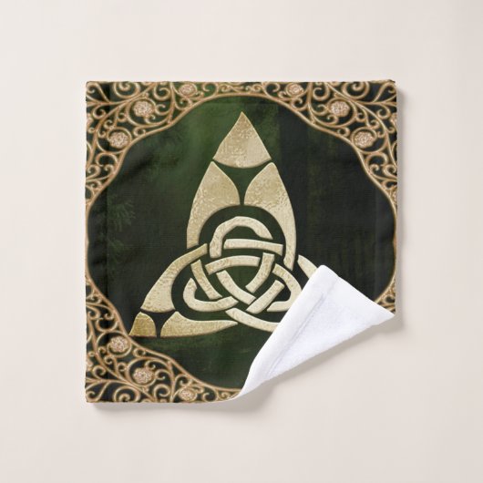 Celtic Trinity Knot op Forest Shadows Bad Handdoek (Wasdoekje)