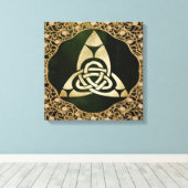 Celtic Trinity Knot op Forest Shadows Canvas Afdruk (Insitu (Houten vloer))