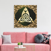 Celtic Trinity Knot op Forest Shadows Canvas Afdruk (Insitu (Woonkamer))