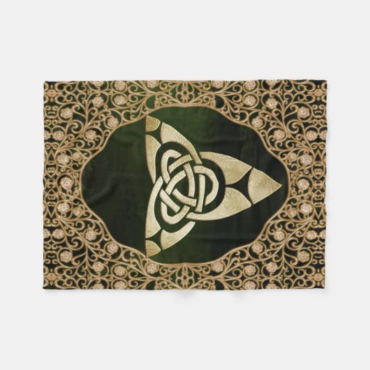 Celtic Trinity Knot op Forest Shadows Fleece Deken (Voorkant (Horizontaal))