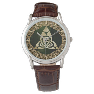 Celtic Trinity Knot op Forest Shadows Horloge