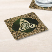Celtic Trinity Knot op Forest Shadows Kartonnen Onderzetters (Schuin)