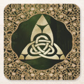 Celtic Trinity Knot op Forest Shadows Kartonnen Onderzetters (Voorkant)