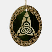 Celtic Trinity Knot op Forest Shadows Keramisch Ornament (Rechts)